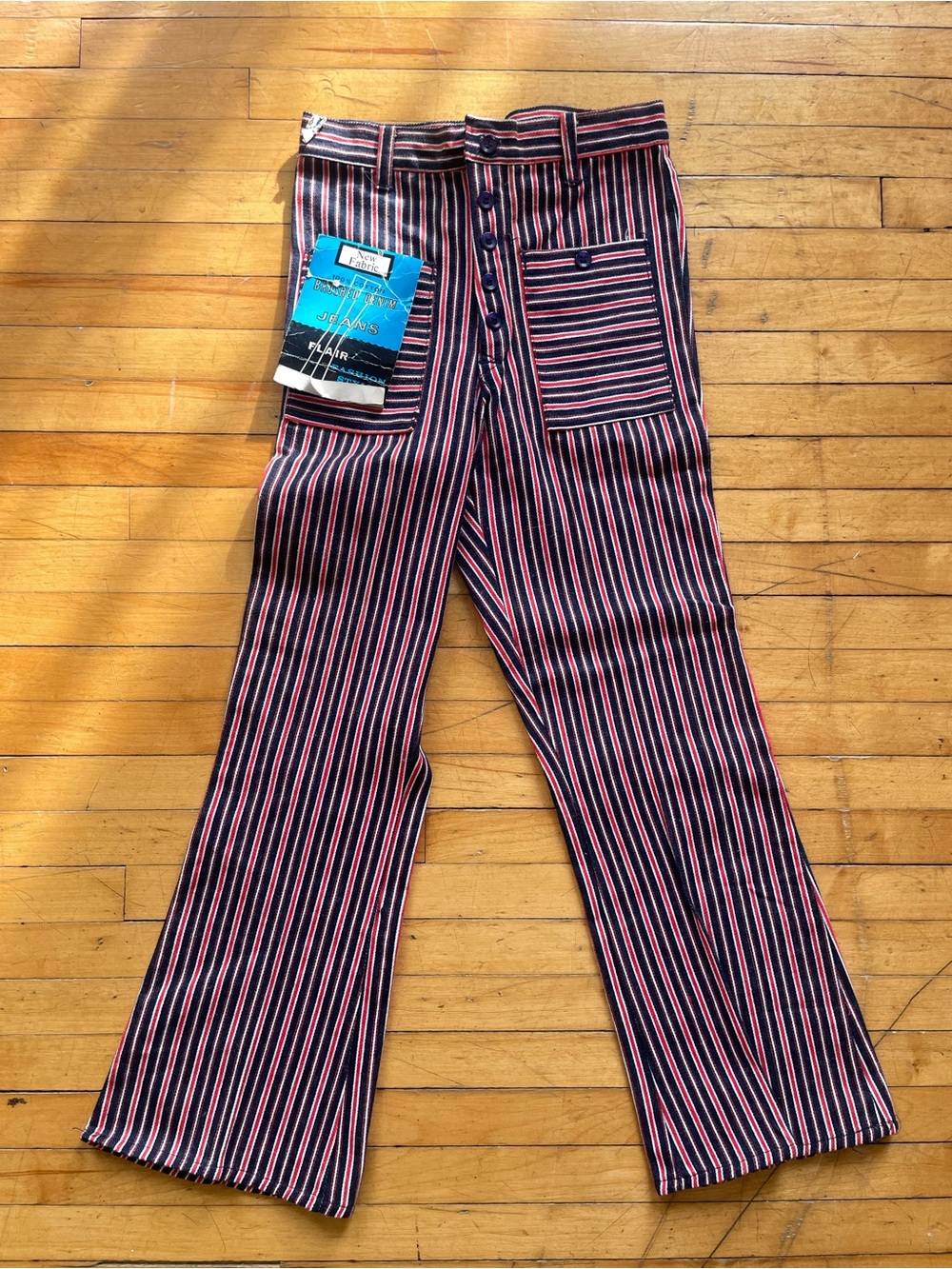 Vintage 1970's Deadstock Youth Stripe Bellbottoms